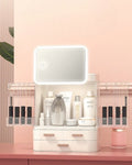 All-In-One Organizer with Led Mirror for Makeup Skincare & Accessories