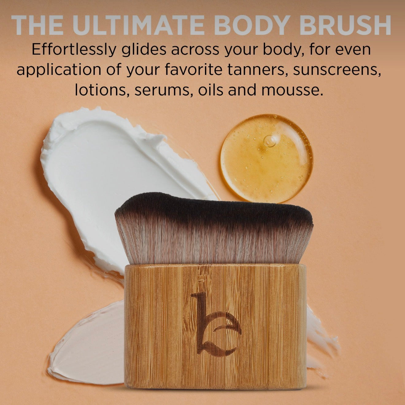 Ultra Soft Self Tanner Brush - Kabuki Brush for Body Foundation & Makeup, Blending Applicator for Tanner, Self Tanning Mitt, Achieves Sunless Streak-Free Fake Tan, Durable & Easy to Clean