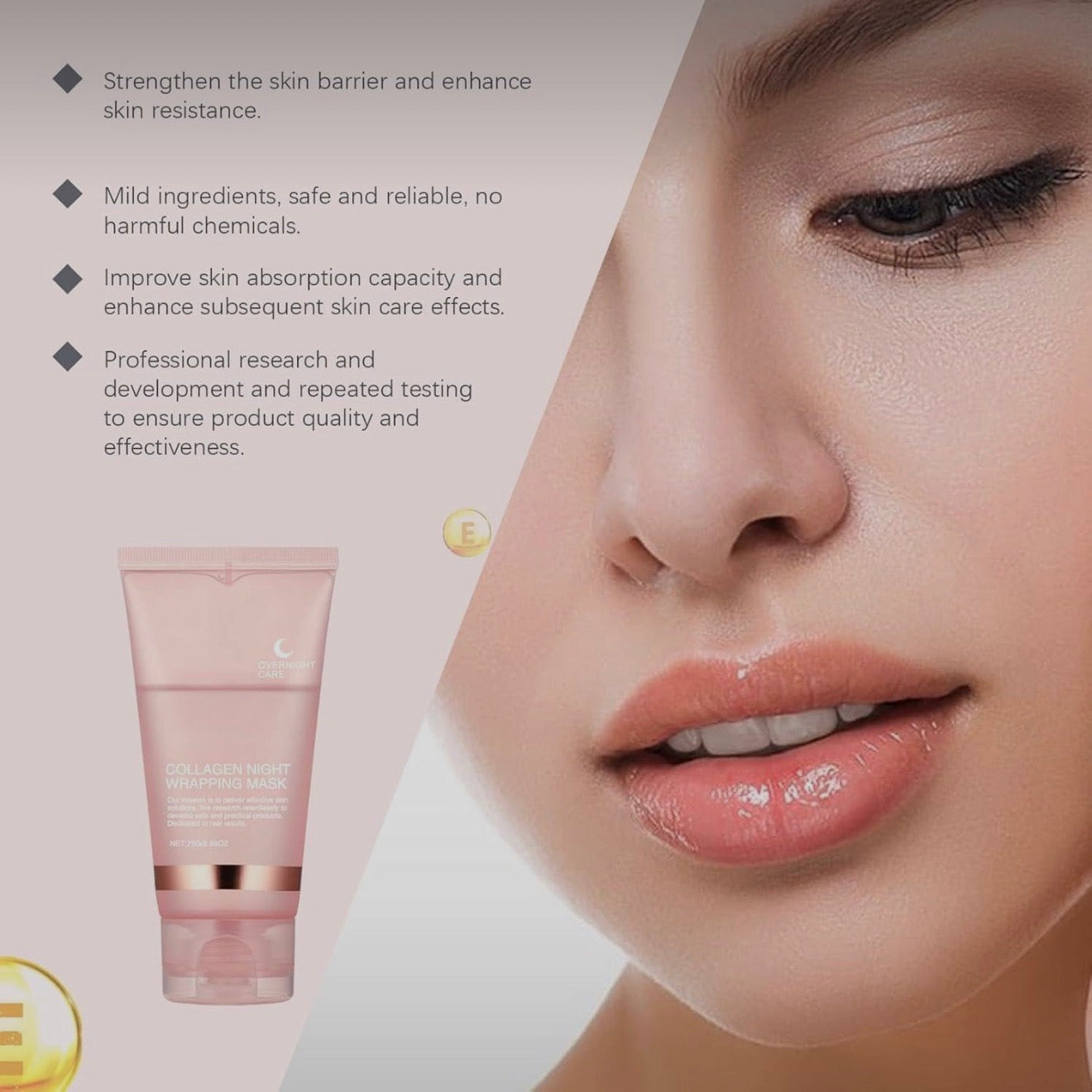 Collagen Wrapping Mask Travel Size 0.81 Fl.Oz Elasticity Improving Hydrating Firming Hydrolyzed Collagen & Peptide Glass Skin Peel off Mask Korean Skincare for Face Travel Size 0.81 Fl.Oz